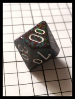Dice : Dice - 10D - Chessex Marron with Green Blue and Orange Speckle and White Percentage Numerals - Ebay June 2010